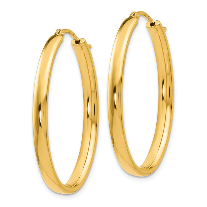 Silver Gold-plated Polished Oval Hoop Earrings