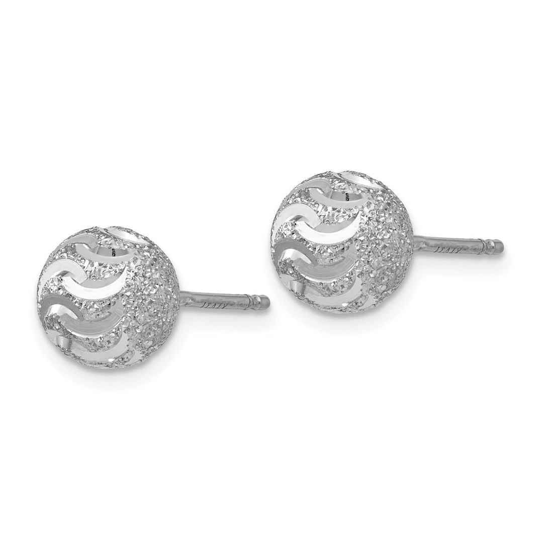 Sterling Silver Laser-cut Ball Post Earrings