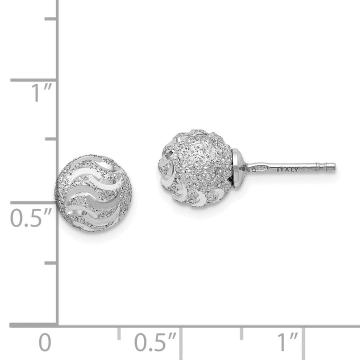 Sterling Silver Laser-cut Ball Post Earrings
