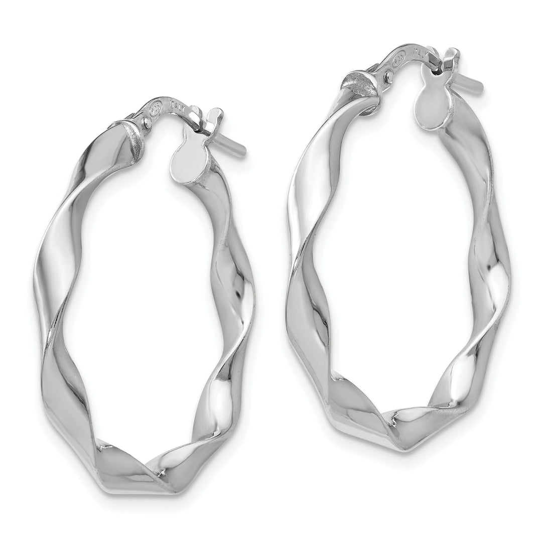 Sterling Silver Polished Twisted Hoop Earrings