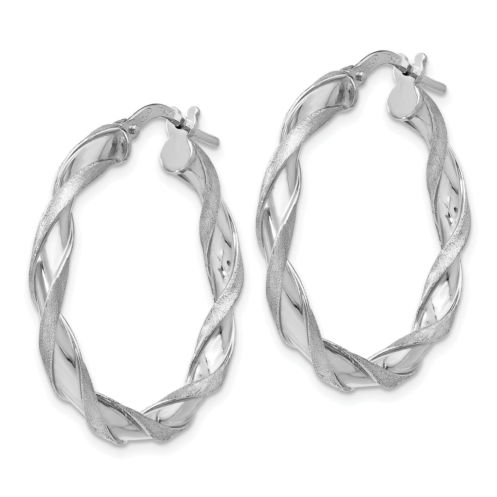 Sterling Silver Polished Twisted Hoop Earrings