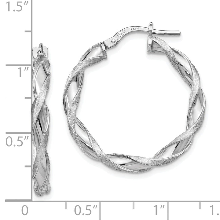 Sterling Silver Polished Twisted Hoop Earrings