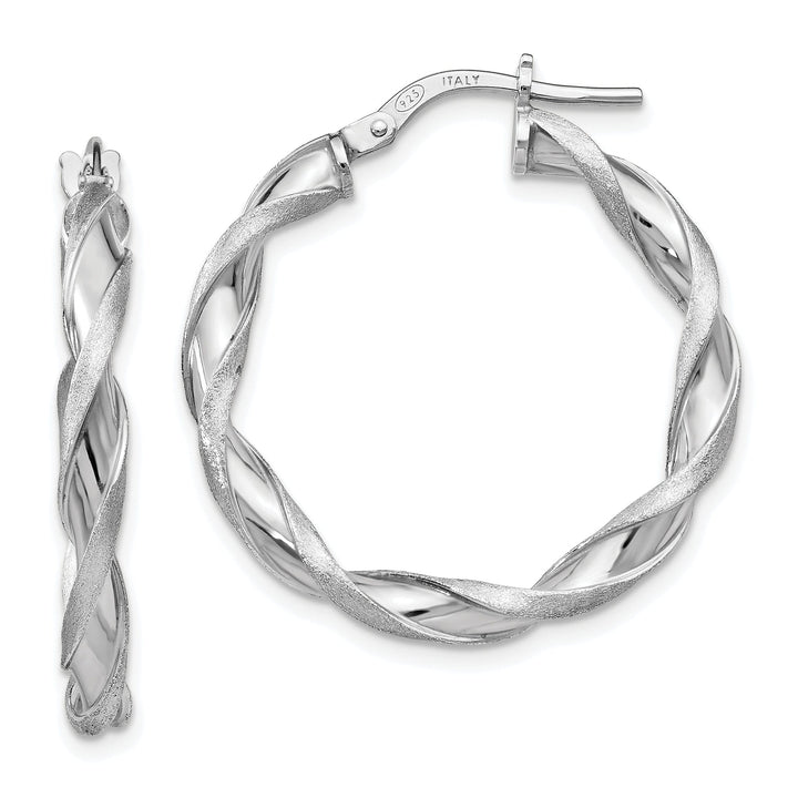 Sterling Silver Polished Twisted Hoop Earrings