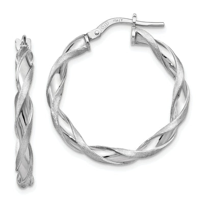 Sterling Silver Polished Twisted Hoop Earrings at $ 34.57 only from Jewelryshopping.com
