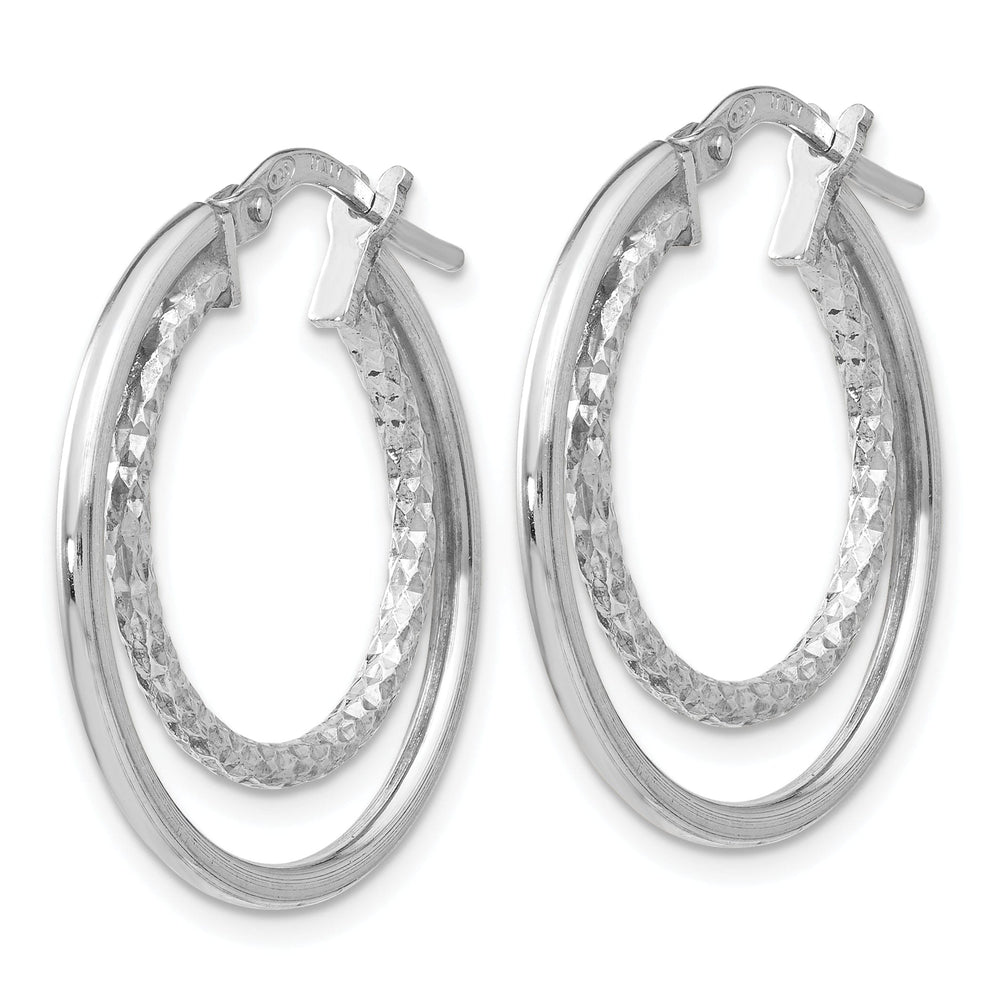Sterling Silver Polished D.C Hoop Earrings
