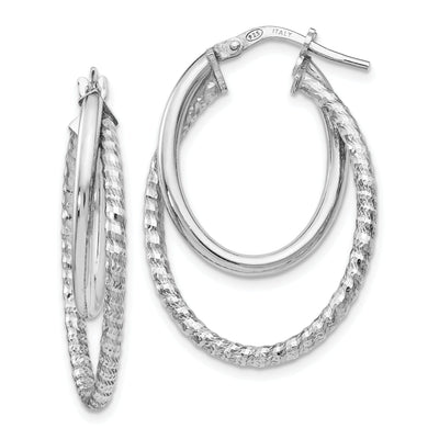 Sterling Silver Polished D.C Oval Hoop Earrings at $ 49.69 only from Jewelryshopping.com