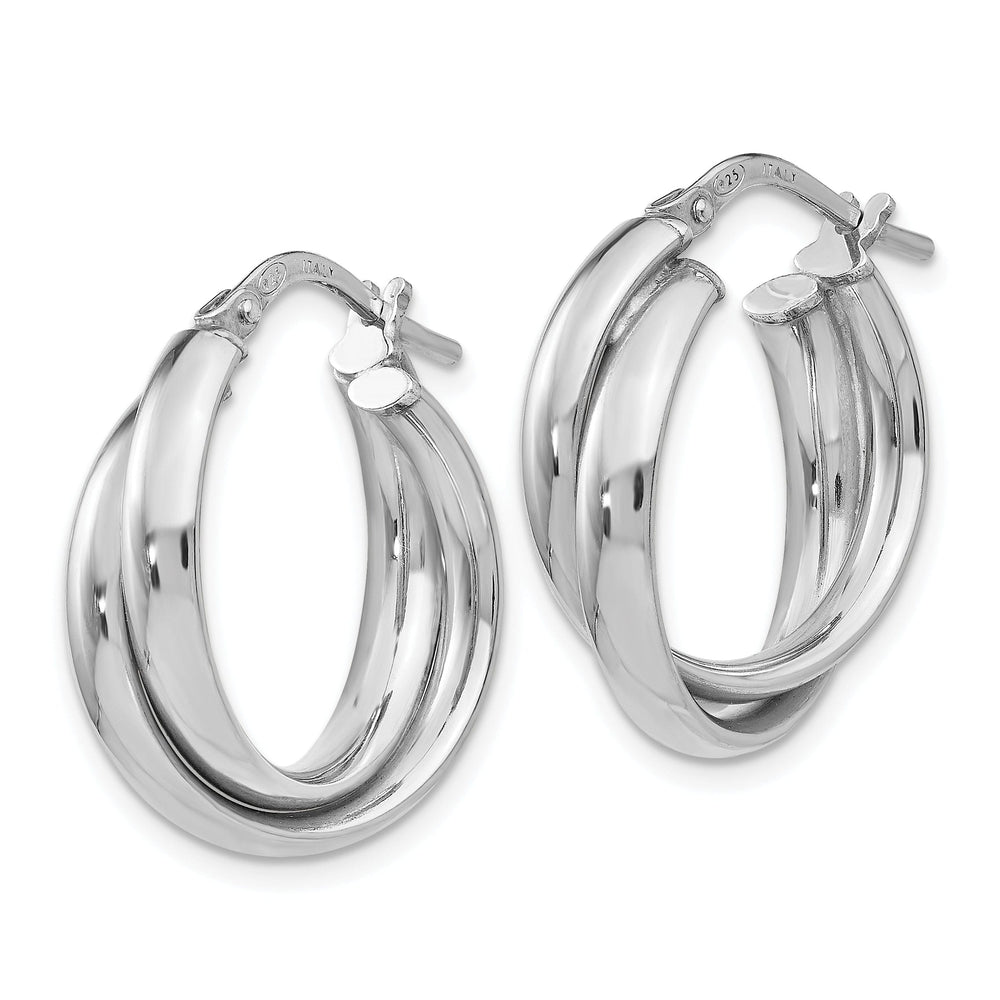 Sterling Silver Polished Twisted Hoop Earrings