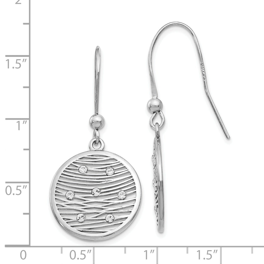 Silver Polished Preciosa Crystal Dangle Earrings