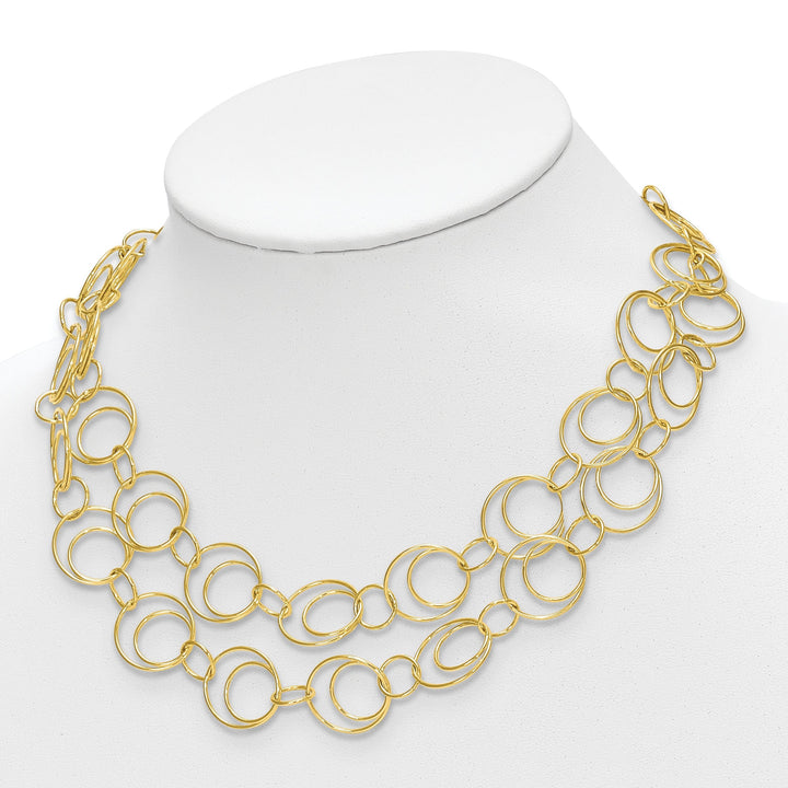Sterling Silver Gold-tone Polished Necklace