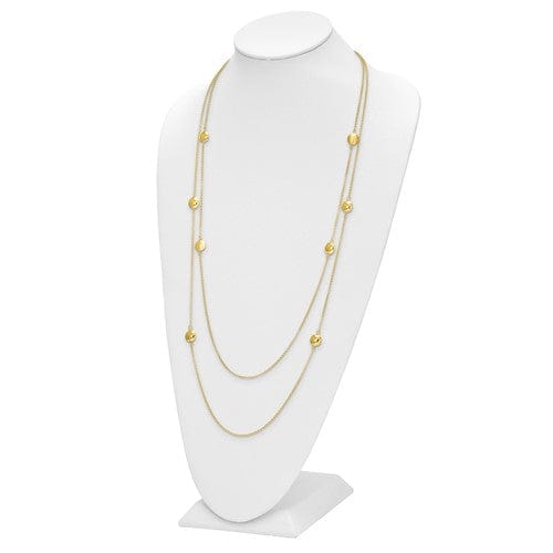 Silver Gold-tone Polished Textured Necklace