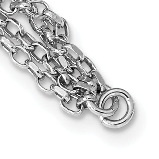 Silver Rhodium Polished MultiStrand Necklace