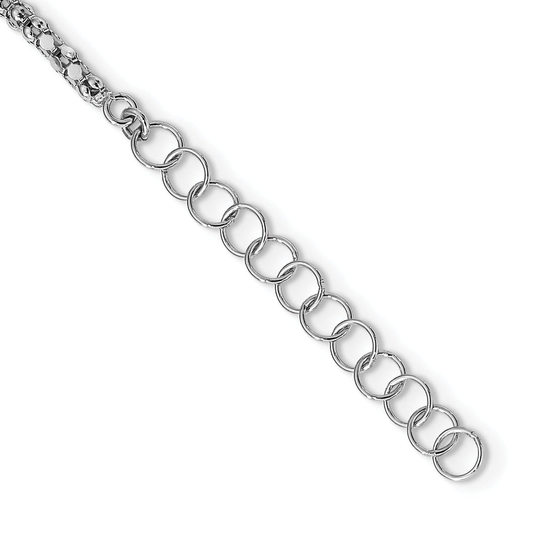 Sterling Silver Rhodium 3 Layer Fancy Necklace