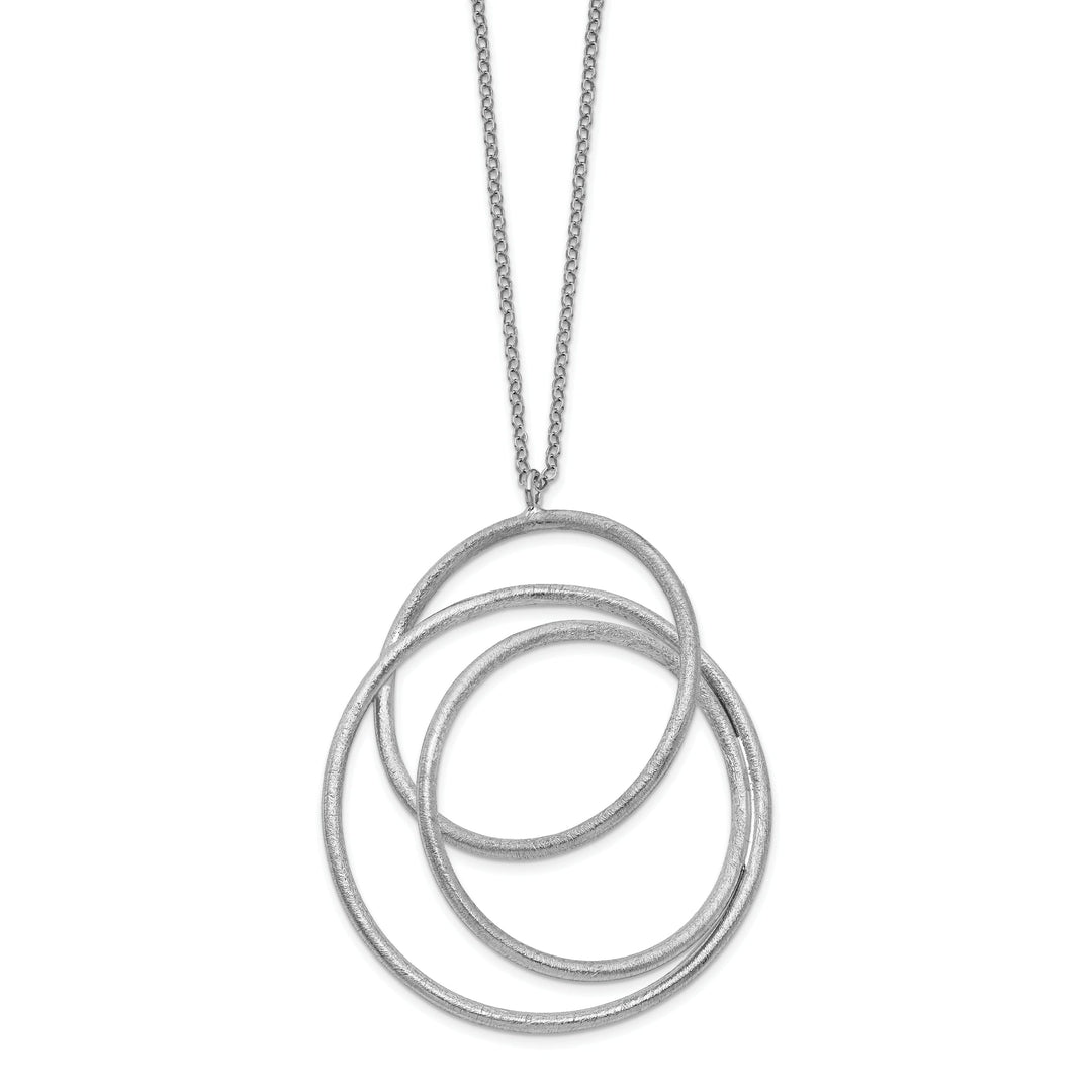 Silver Rhodium Brushed and Polished Necklace
