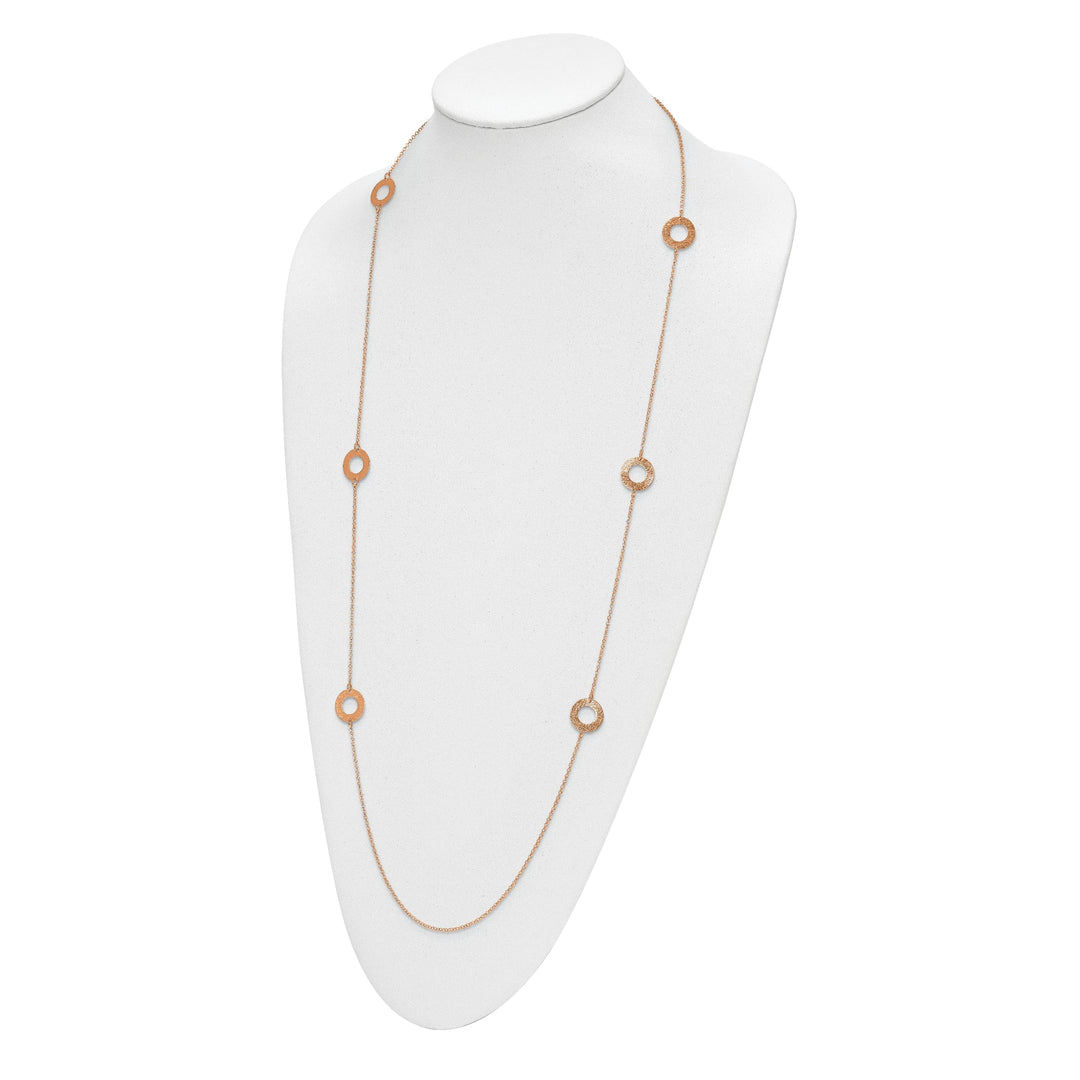 Sterling Silver Rose Gold-tone Fancy Necklace