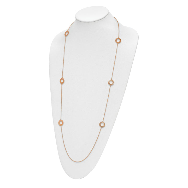 Sterling Silver Rose Gold-tone Fancy Necklace