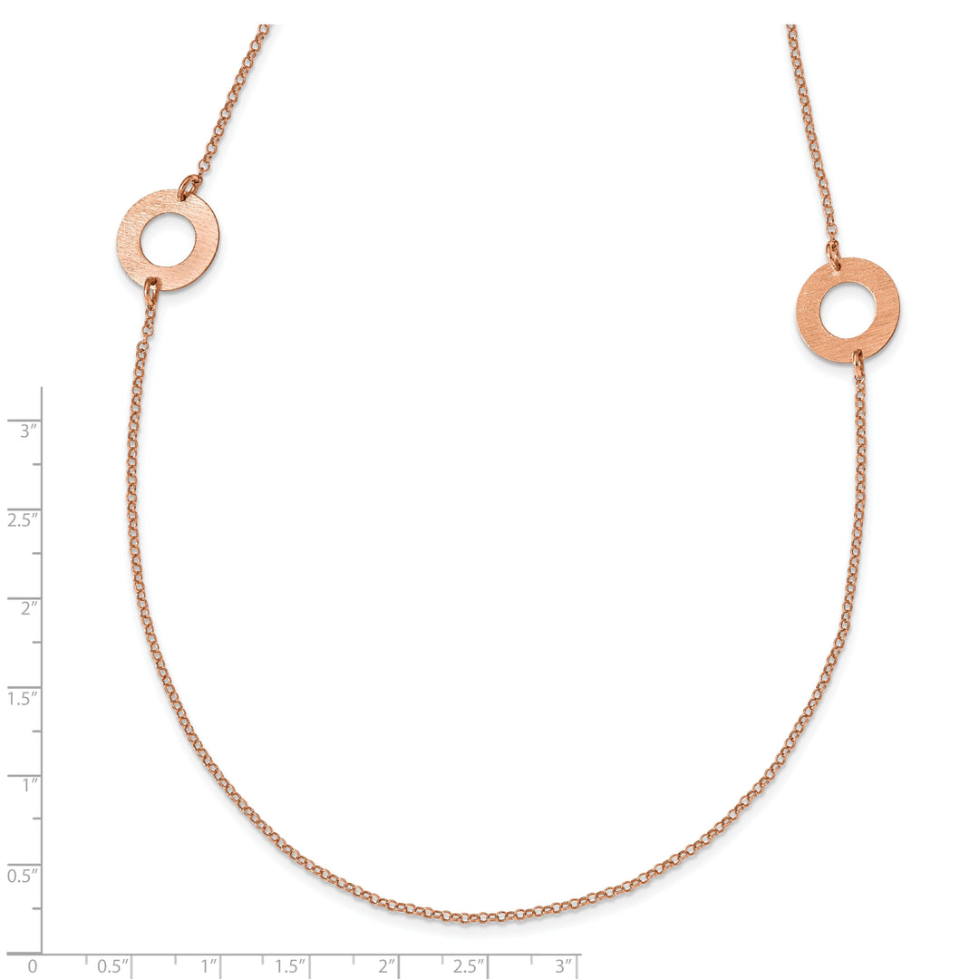 Sterling Silver Rose Gold-tone Fancy Necklace
