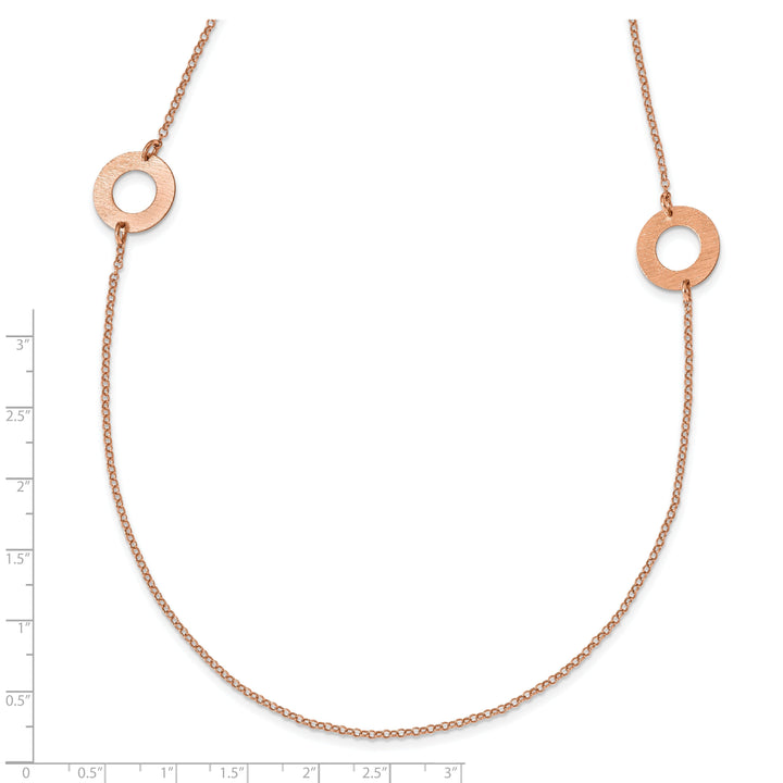Sterling Silver Rose Gold-tone Fancy Necklace