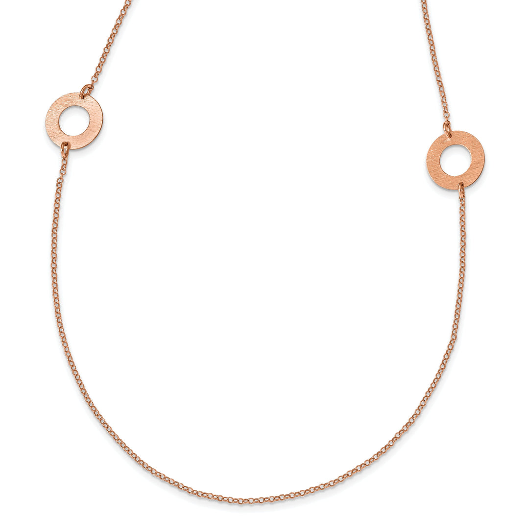 Sterling Silver Rose Gold-tone Fancy Necklace