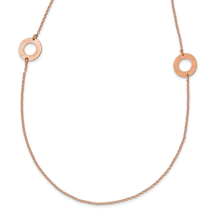 Sterling Silver Rose Gold-tone Fancy Necklace