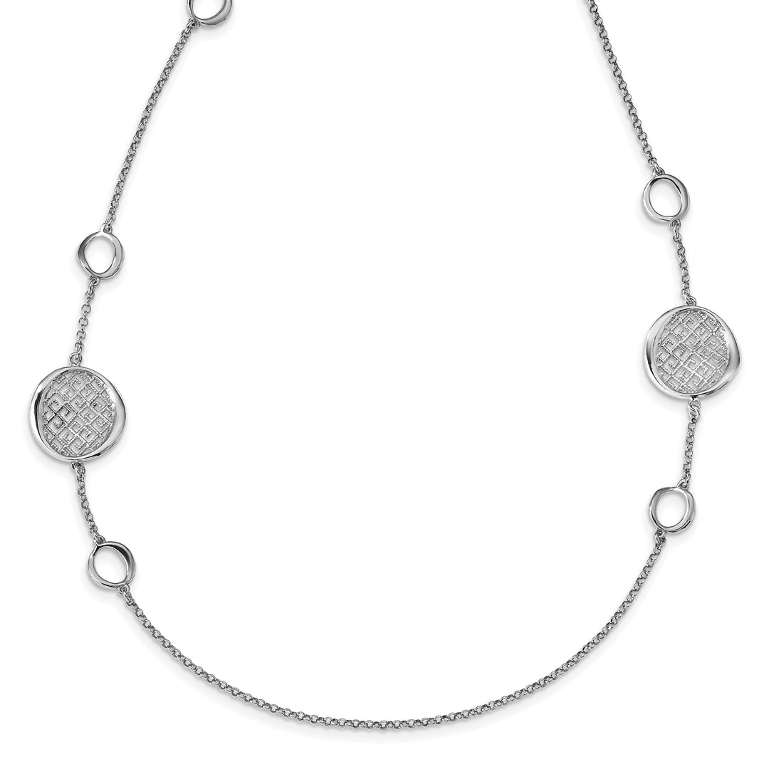 Sterling Silver Rhodium Filigree Necklace