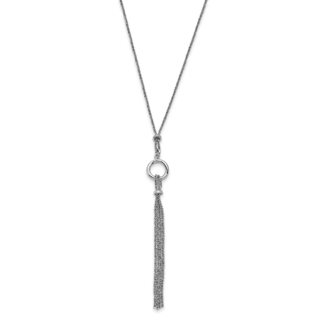 Sterling Silver Rhodium-plated Tassel Necklace