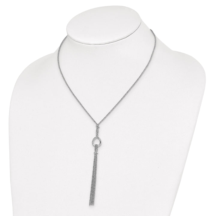 Sterling Silver Rhodium-plated Tassel Necklace