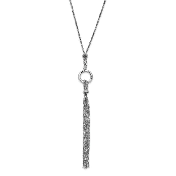 Sterling Silver Rhodium-plated Tassel Necklace