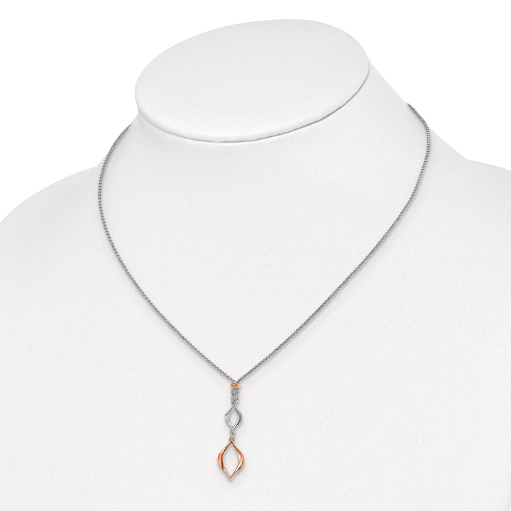 Sterling Silver and Rose Gold Tone Necklace