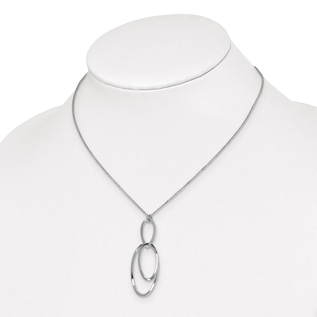 Sterling Silver Rhodium Polished Necklace