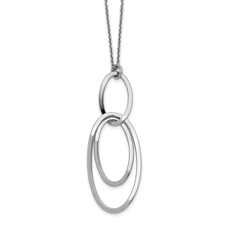 Sterling Silver Rhodium Polished Necklace