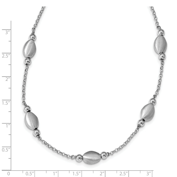 Sterling Silver Rodium Polished Satin Necklace