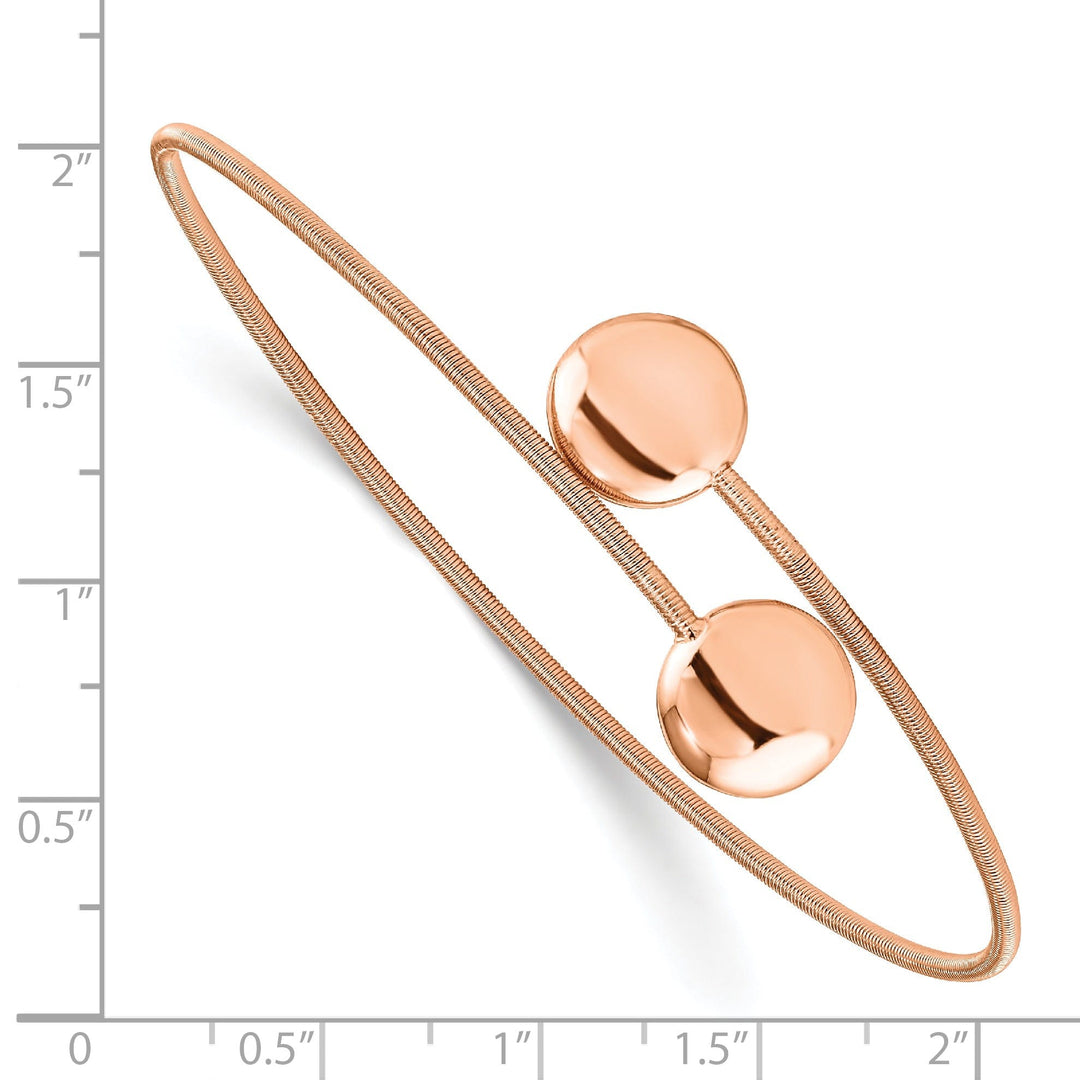 Silver Rose-gold Polished Wire Flexible Bangle