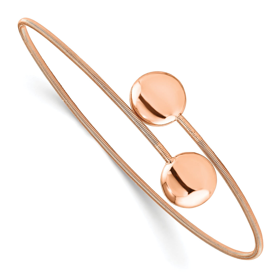 Silver Rose-gold Polished Wire Flexible Bangle