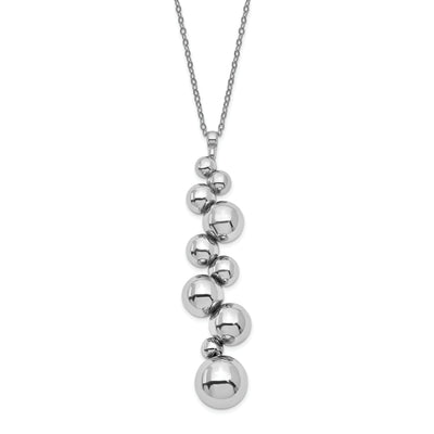 Sterling Silver Polished Beaded Dangle Necklace at $ 145.34 only from Jewelryshopping.com