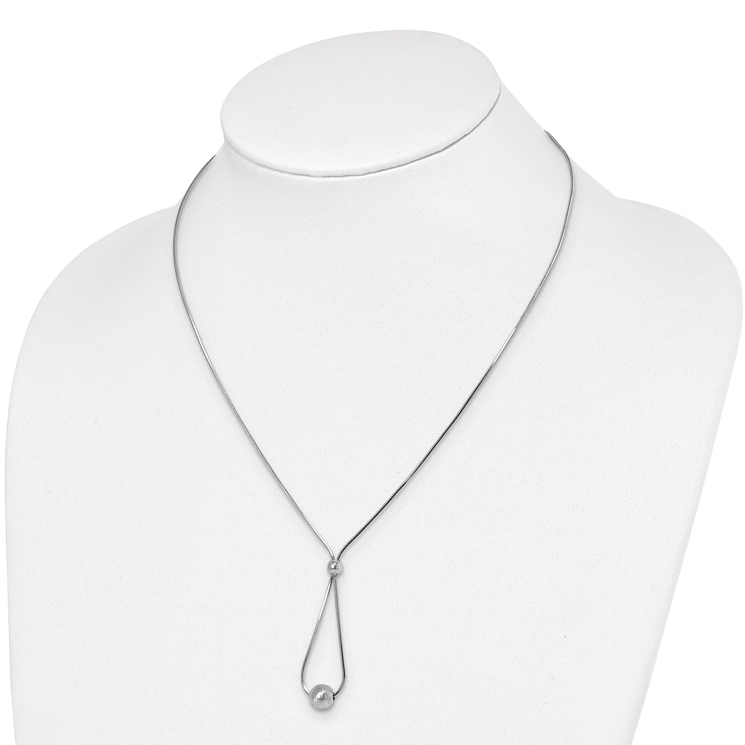 Sterling Silver Polish Laser Cut Bead Necklace