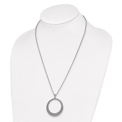 Silver Polished D.C Circle Pendant Necklace