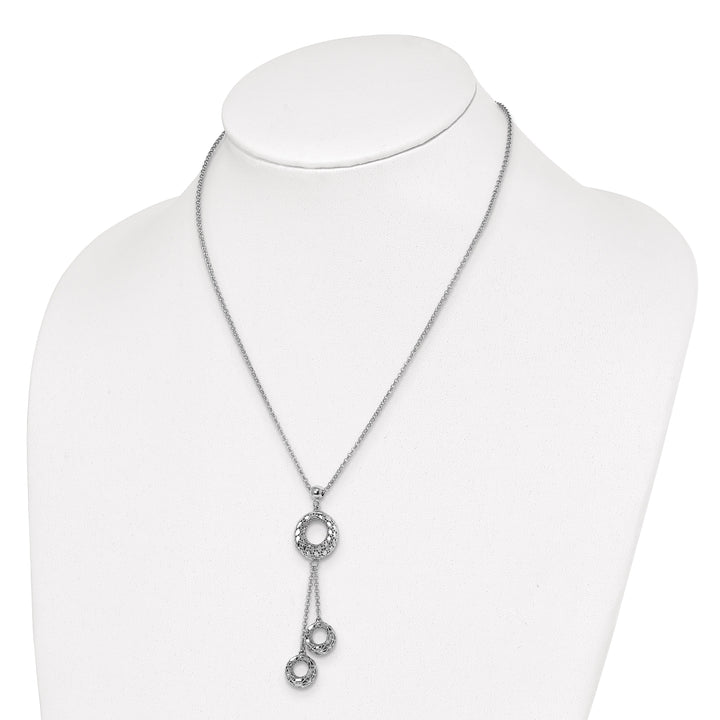 Silver Polished D.C Circle Dangle Necklace