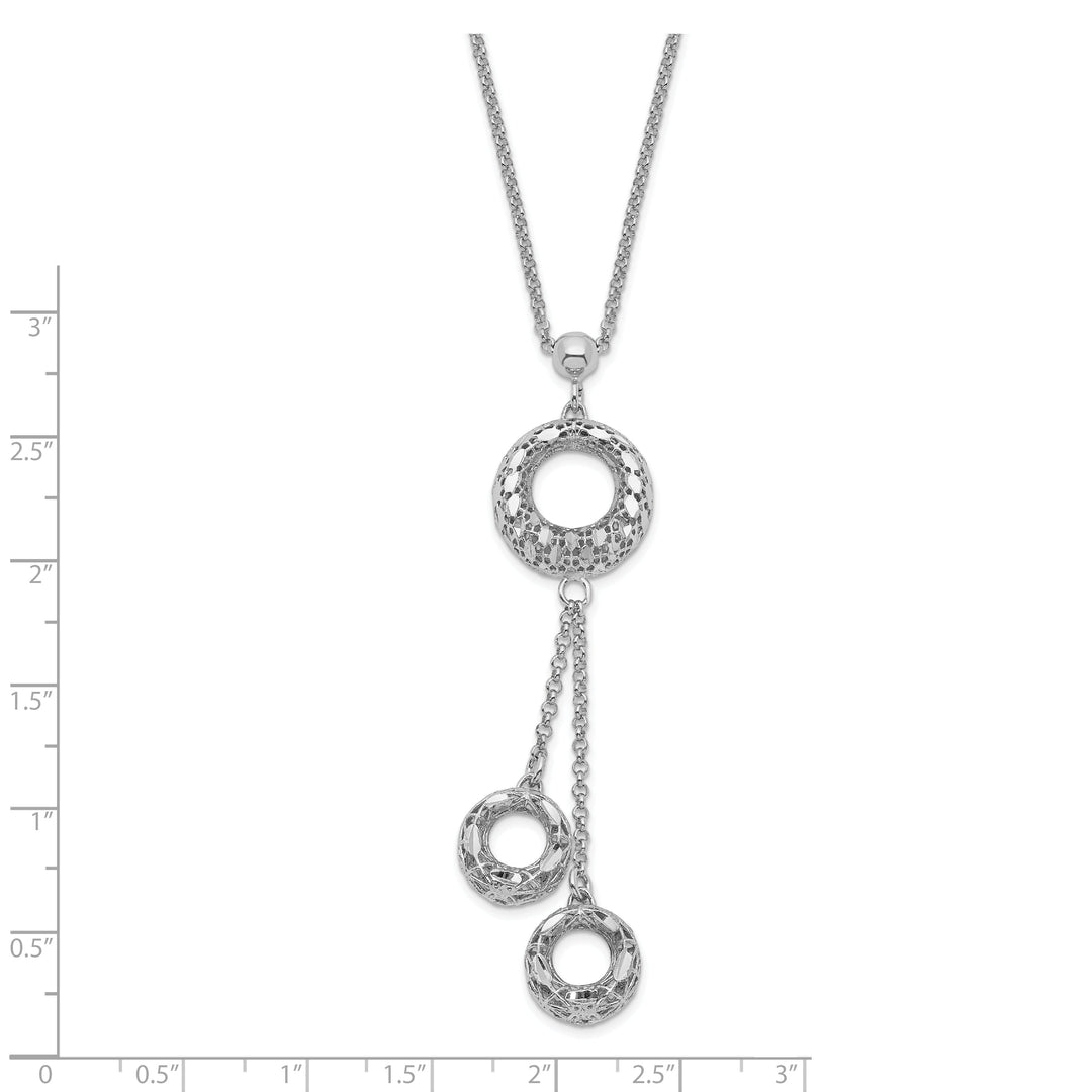Silver Polished D.C Circle Dangle Necklace