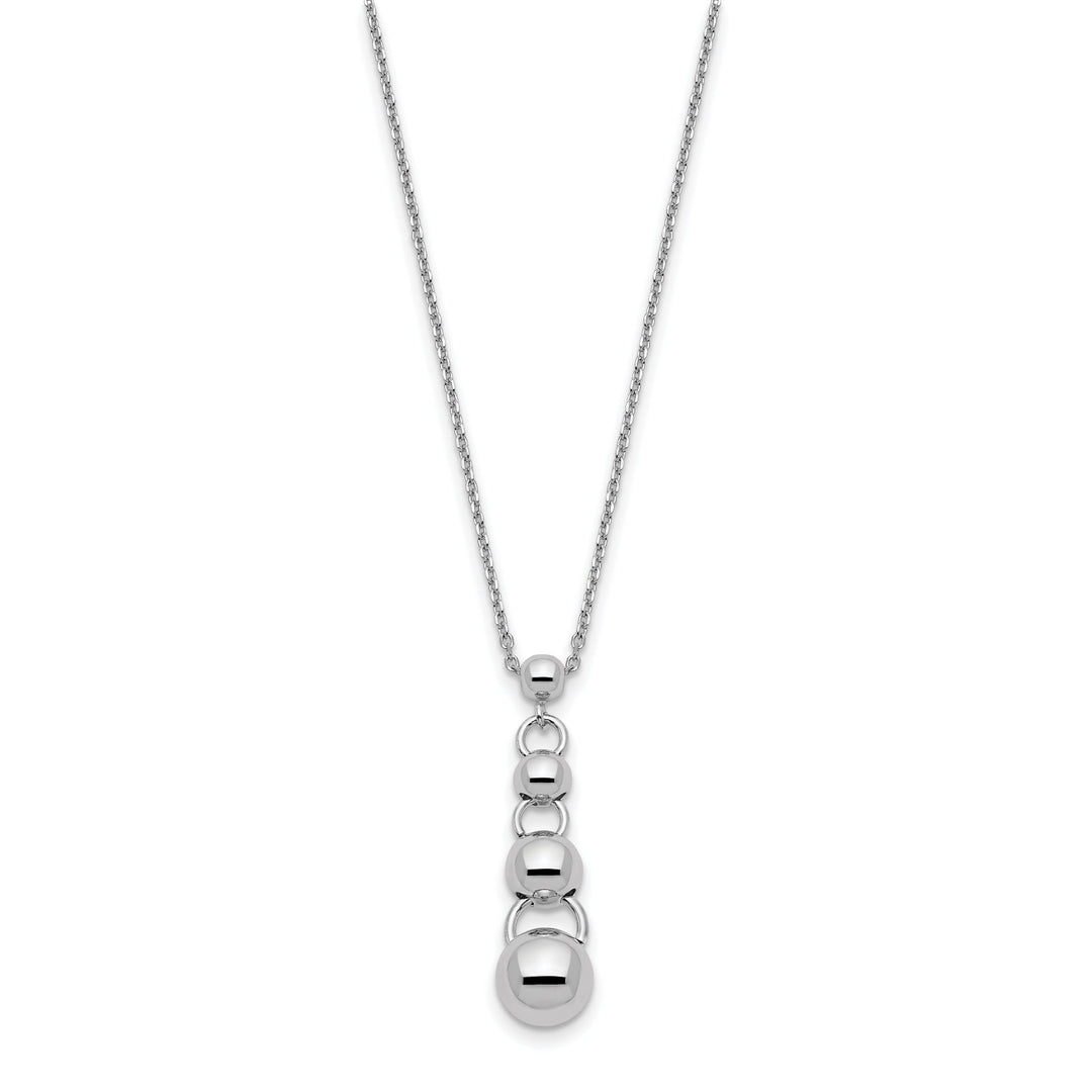 Sterling Silver Polished Dangle Balls Necklace