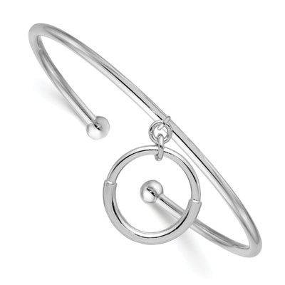 Leslie Silver Rodium Polished Charm Cuff Bangle at $ 44 only from Jewelryshopping.com