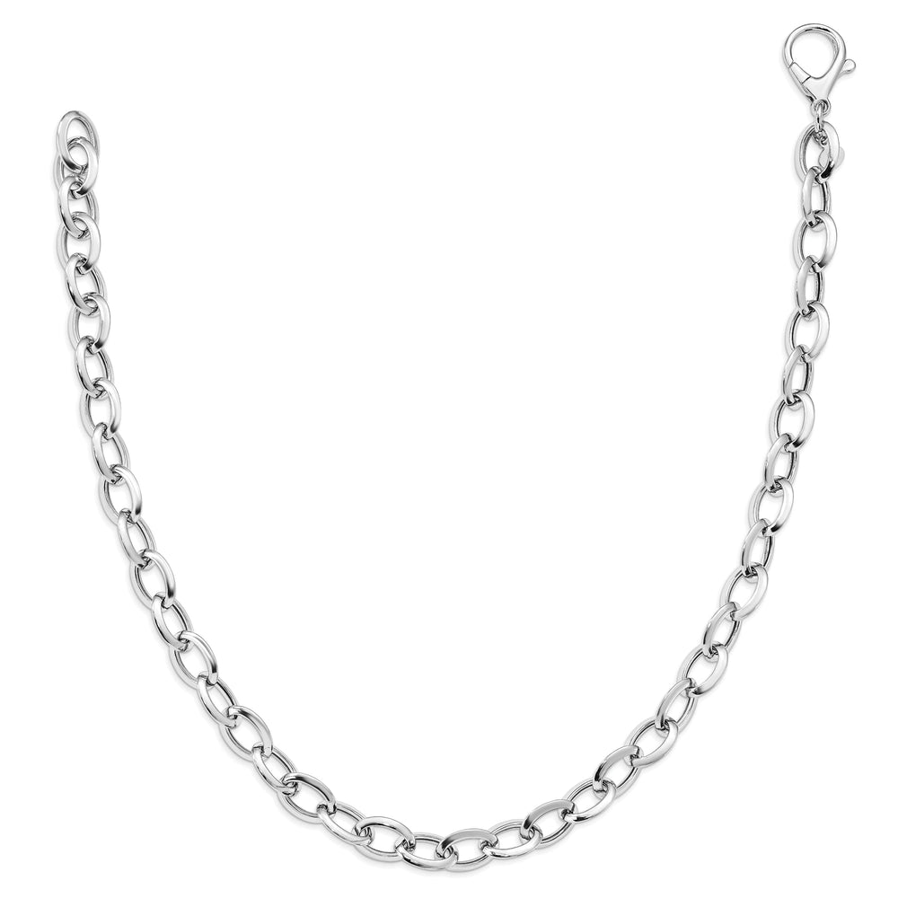 Sterling Silver Polished Fancy Link Necklace