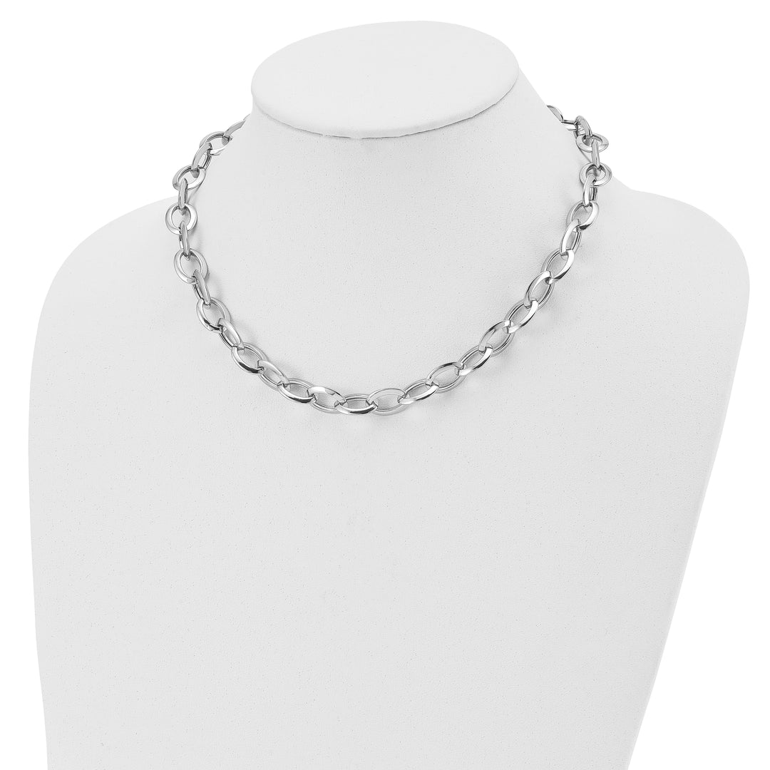 Sterling Silver Polished Fancy Link Necklace