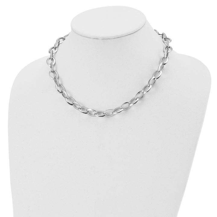 Sterling Silver Polished Fancy Link Necklace