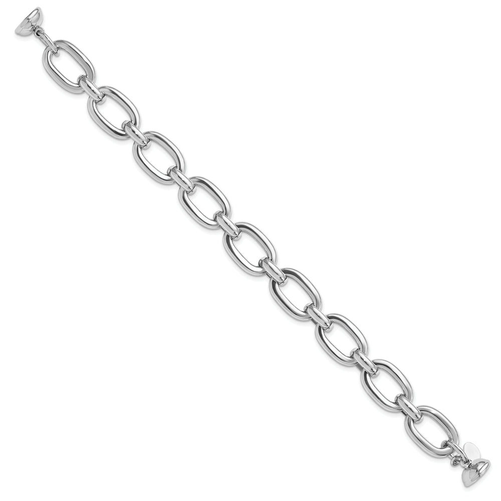 Sterling Silver Polished Fancy Link Bracelet