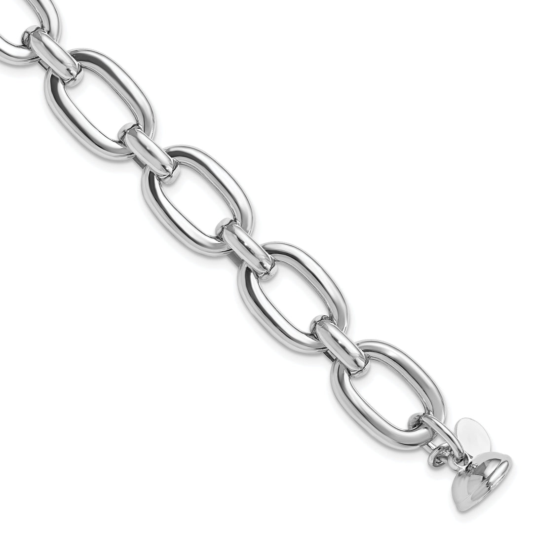 Sterling Silver Polished Fancy Link Bracelet