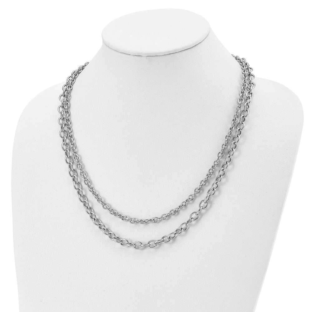 Silver Polished Layered Necklace