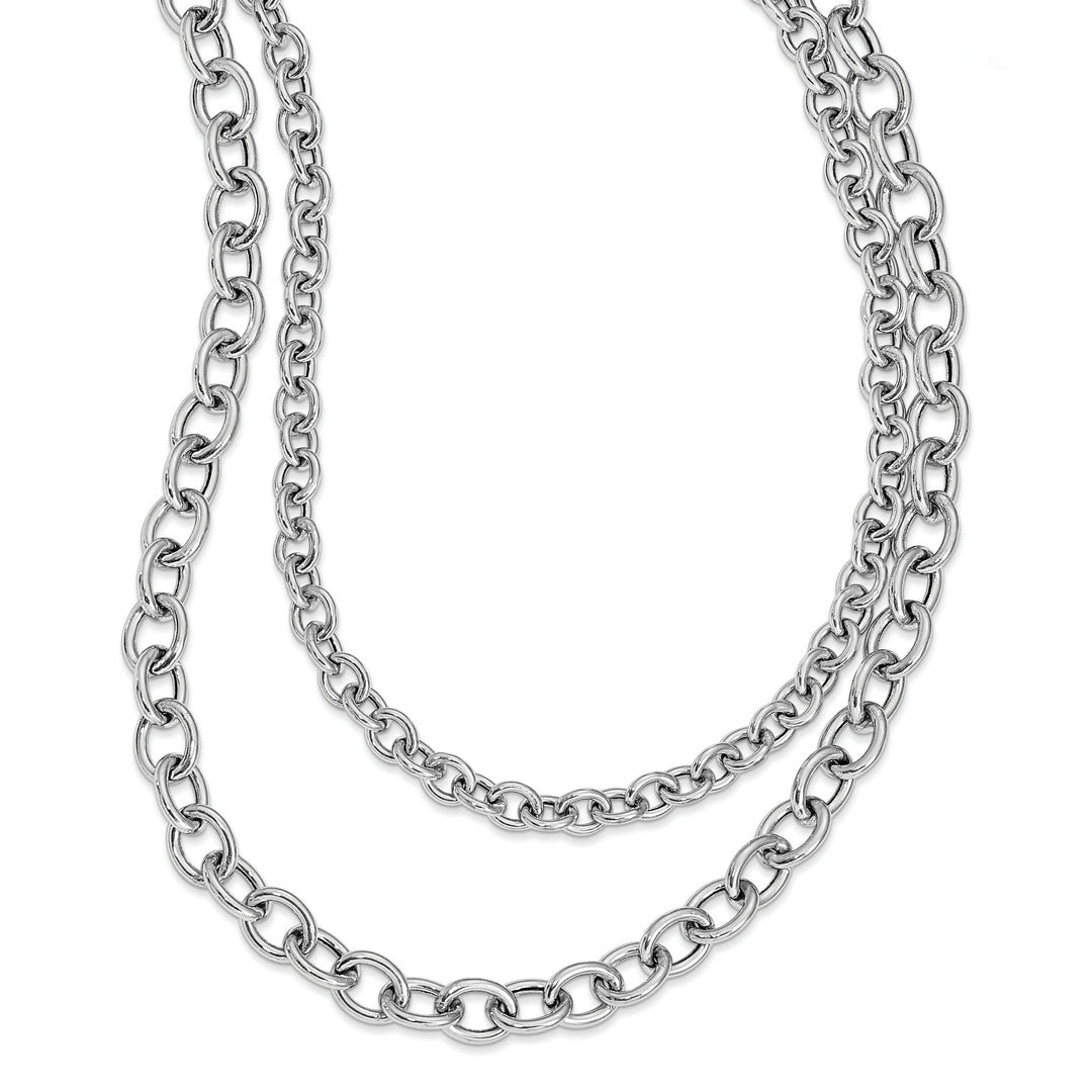 Silver Polished Layered Necklace