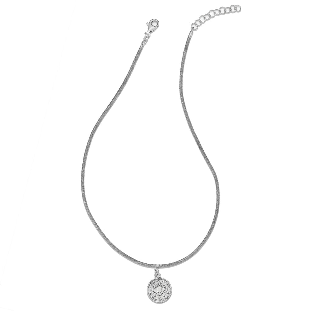 Silver Polished Elizabeth II Medal Necklace