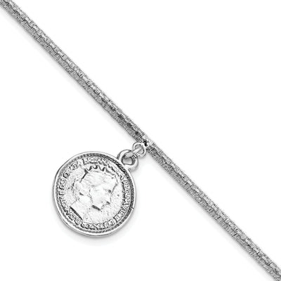 Silver Polished Elizabeth II Medal Bracelet at $ 52.5 only from Jewelryshopping.com