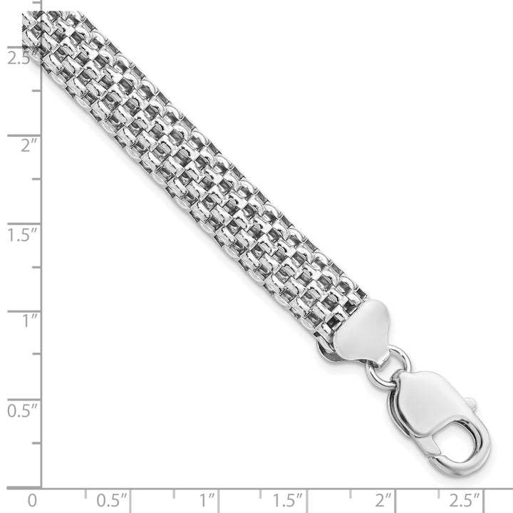 Silver Rhodium-plated Hollow Bracelet